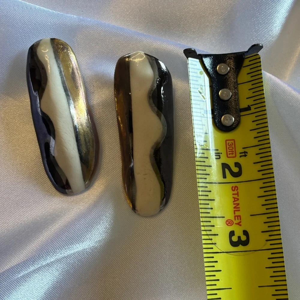 Rare Vintage Handmade Abstract Statement Organic-Shaped Drop Earrings